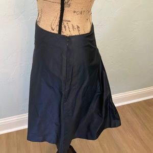 Vintage Tocca Skirt 100% silk navy blue knee box pleat size zip Y2K 90s sz 6